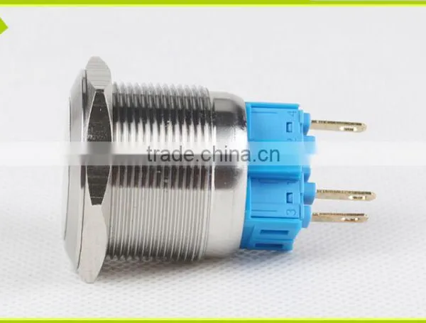 25mm Stainless Steel Latching 2NO2NC Ring Illuminated LED Metal Push Button Switch photo-4