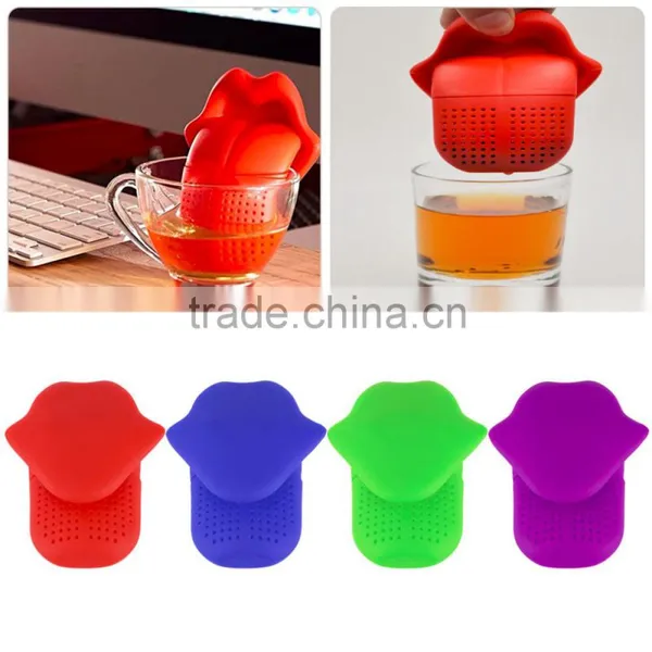 Novelty Design Tongue Shape Silicone Tea Filter Bag photo-6