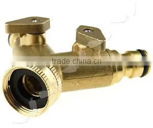 3/4 Two Way Double Garden Tap Connector Adaptor Solid Brass photo-2