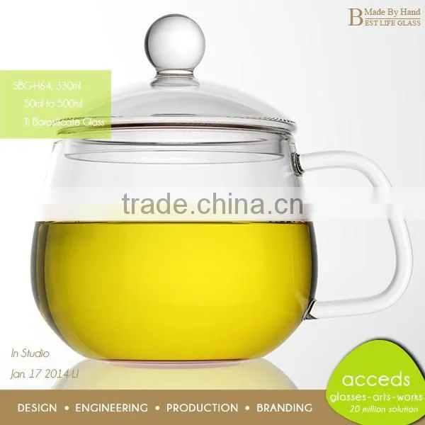 Custom Drinking Glass Tea Mug Cups With Handle photo-4