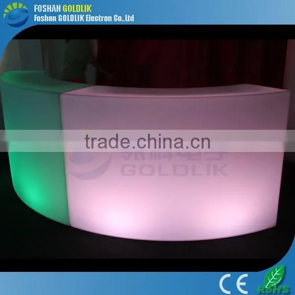 Light up Led Curved Bench PE Material Morden Size GKT-021BC photo-4