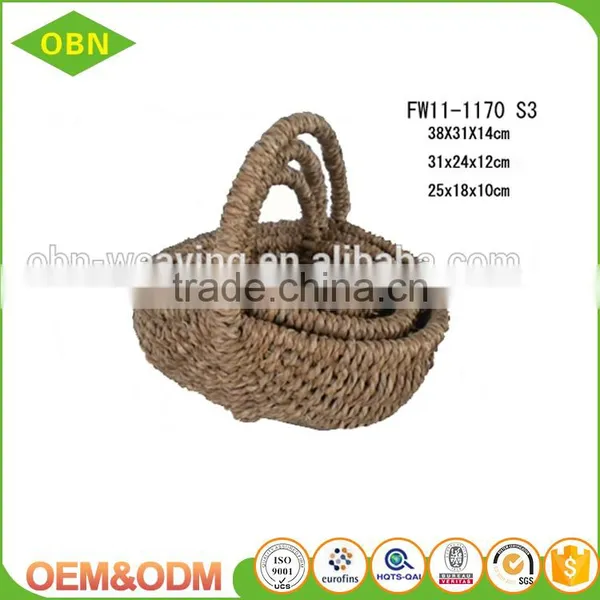 Hand Woven Fruit Seagrass Basket With Handle photo-2