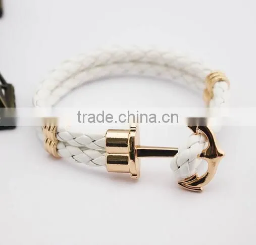 Fashion Accessories Bracelet Woman 2017 Leather Bracelet Anchor Bracelet photo-2
