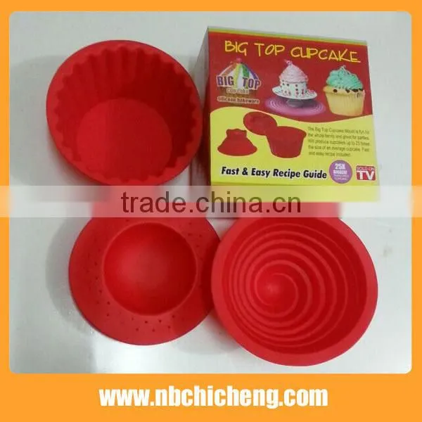 Food Grade Silicon Cake Baking Mould 3pcs Silicone Cupcake Mold photo-3