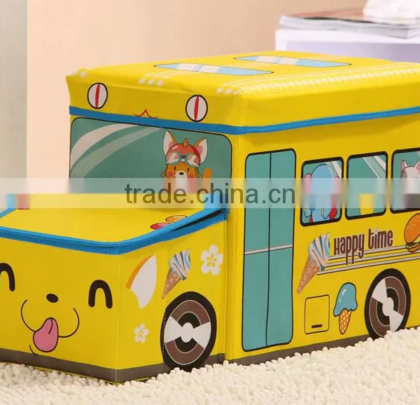 Bus Shape Storage Boxes,non Woven Fabric Storage Box Storage Bins,collapsible Foldable Storage Packing Box With Lid and Handle photo-2