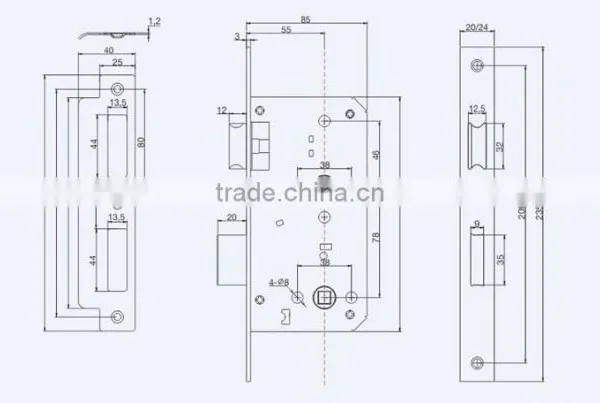 High Performance Good Quality and Competitive Miotise Lock Body 55x78 photo-2