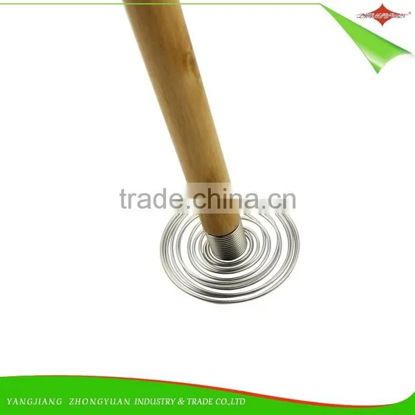 ZY-C1034 10 Inch Stainless Steel Head Egg Whisk Rubber Wood Handle Egg Beater photo-6