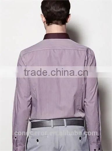 New Design Contrast Fabric Made to Measure Cotton Slim Men Shirt BSZ0079 photo-2