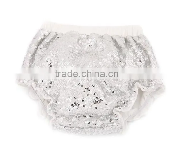 New Design Kids Clothing Both Side Sequin Bloomer Wholesale Baby Outdoor Hot Sequin Diaper Cover photo-2