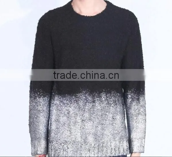 Men's Fashion Pullover Gold and Silver Foil Print Sweater Clothing photo-2