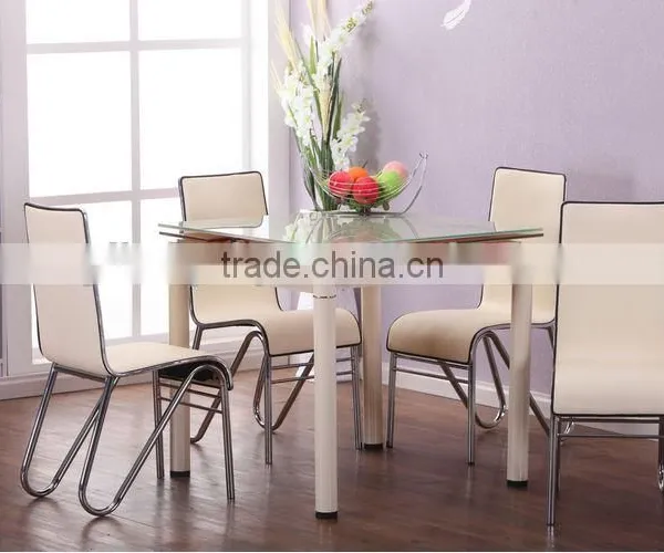 2016 High Quality Popular New Modern Design Glass Expandable Dining Set photo-3