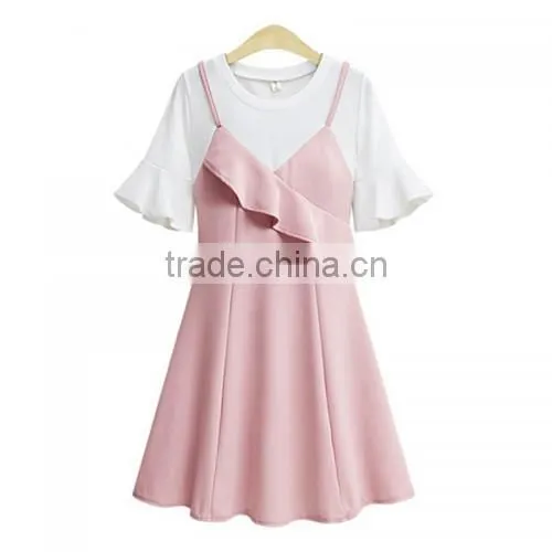 2017 Cotton A-line One-piece Lady Dress photo-3
