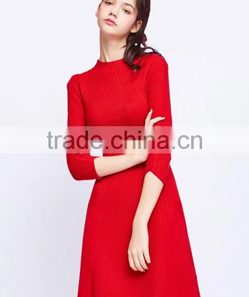 OEM Custom Latest Formal Design Wool Knitting Pattern Sweater Dress for Women photo-2