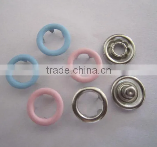 Enviromental-friendly Baby Jumpsuit Brass 4 Part Nickel Color Ring Style Prong Snap Button 9.5mm photo-6