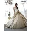 A-Line Strapless Beaded Applique Lace Vintage Wedding Dress