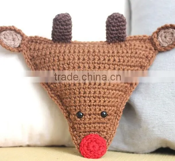 Hand Knitting Christmas Rudolph the Reindeer Cushion Diy Craft Kits