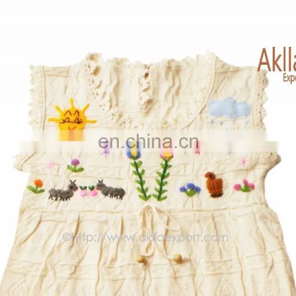 Beautiful Peruvian Cotton Woven Girls Dresses With Detailed Embroidery photo-2