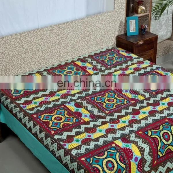 Luxury Hotel 100% Cotton Bedsheets and Pillow Cover Handmade Design Jaipuri Bedding Set photo-3