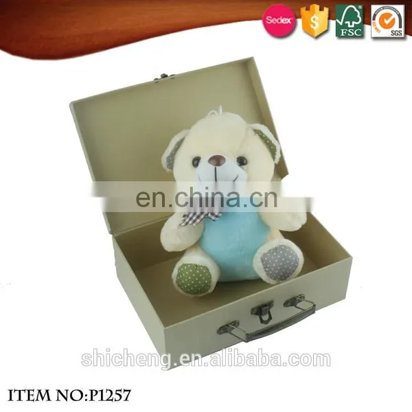Hand Made Crafts Withe Paper Kids Travel Suitcase Box photo-6