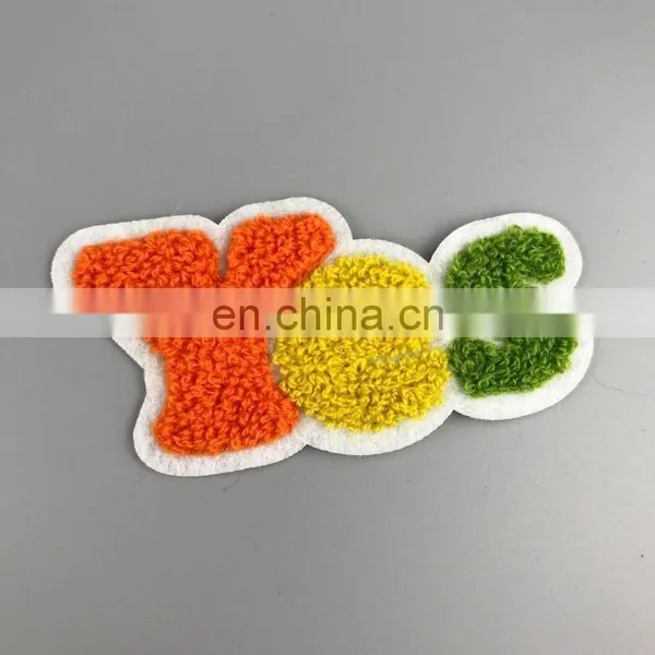 Custom Own Design Silione Logo Iron on Chenille Fabric Patch photo-4