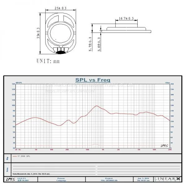 FULL RANGE RAW SPEAKERS 25*35MM 16OHM 1W AUDIO SPEAKER photo-2
