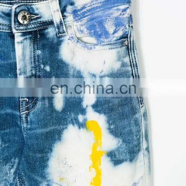 DiZNEW Custom Fashion Paint Splash Jeans For Kids photo-3