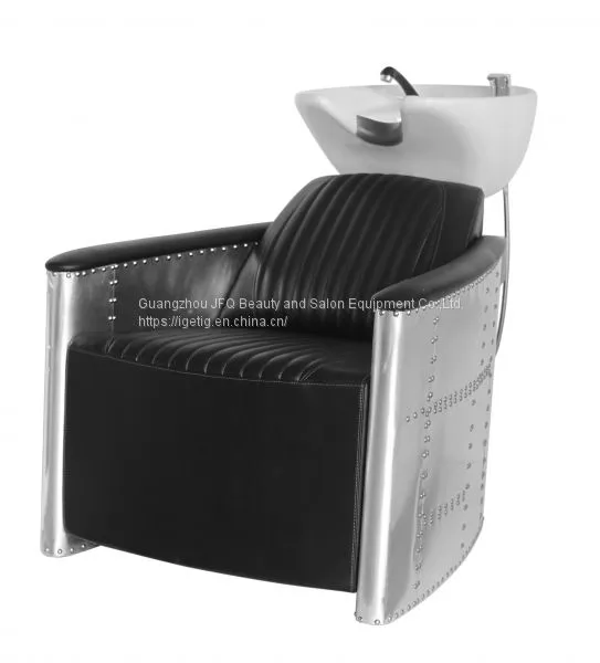 Shampoo Chair Salon Furniture Fireproof Leather Barber Chaires With Ceramic Basin