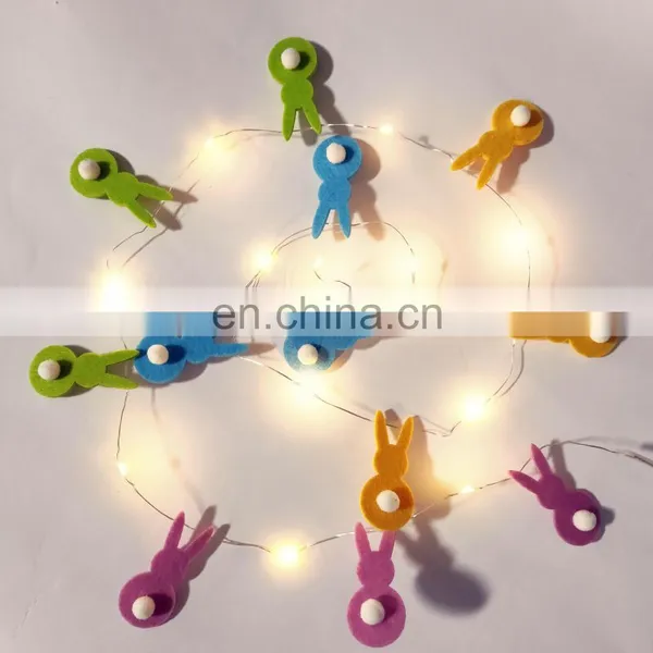 LED New Design Felt Rabbit Pendant Srting Light High Quality Factory Supply For Home Decration Easter Holiday Lighting photo-2