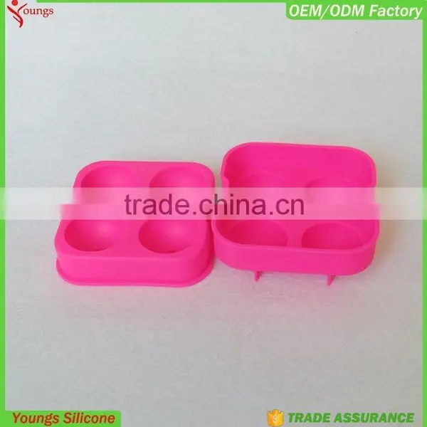 2016 New High Quality 4 Cavity Ball Shape Silicone Ice Cube Tray / Silicone Ball Shape Ice Cube Tray Mold/Silicon Ice Ball Mould photo-4