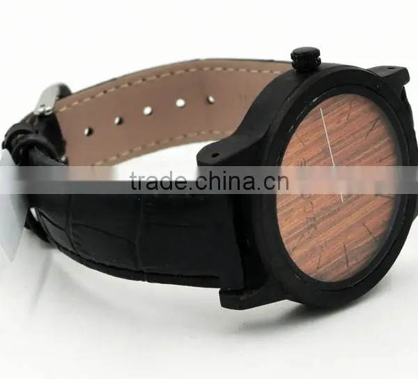 Concise Natural Environment Friendly Women Man Unisex Black Wrist Watch photo-3