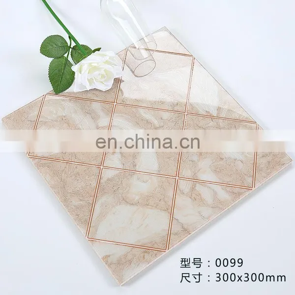 Modern Minimalist Bathroom Balcony Kitchen Tiles Gold-plated 300x300 Floor Tiles photo-2