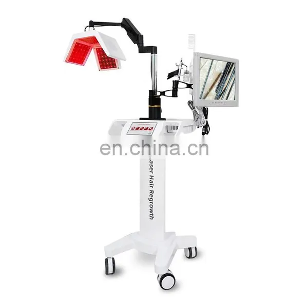 Diode Laser Hair Growth Hair Loss Treatment Machine Red Light Therapy With Scalp Hair Follicle Detection Beauty Equipment photo-4