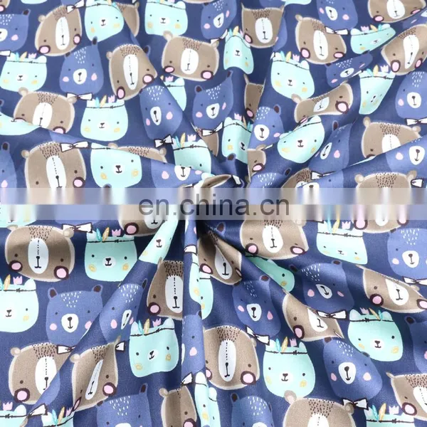Cartoon Bear Cat Printed Fabric Twill Kindergarten Children's Pure Cotton Bed Products Student Bed Sheet All Cotton Fabric photo-3