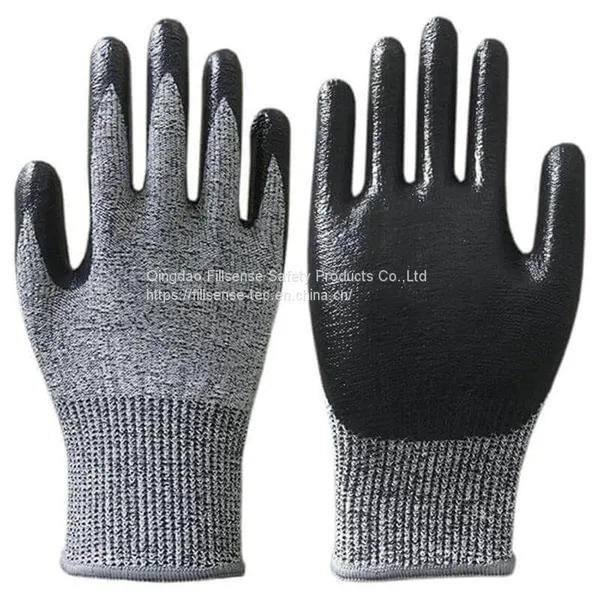 Anti Cut Level 5 HPPE Liner Cut Resistant Nitrile Gloves photo-2