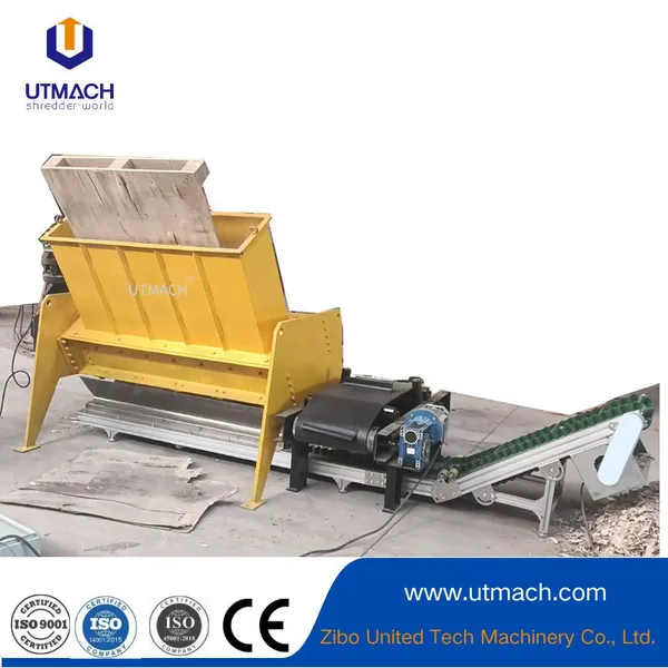 P32130K P Series Wood Pallet Shredder With Conveyor Magnetic Separator