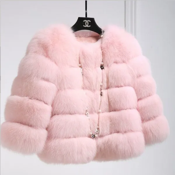 Fur Europe and America Hot Selling Fox Fur Coat Women's Short Long Sleeve Fur Fox Fur Coat photo-5