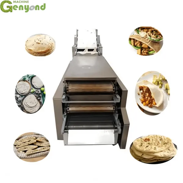 Factory Genyond Tacos Chapati Arabic Pita Bread Turkish Flour Tortilla Forming Pressing Baking Making Machine Production Line photo-4