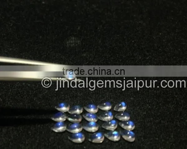 AAA Quality Wholesale Rainbow Moonstone Smooth Pear Cabochon photo-2