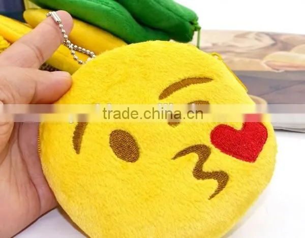 Free Sample Plush Emoji Bag/plush Emoji Coin Purse/stuffed and Cute Emoji Change Purse photo-2