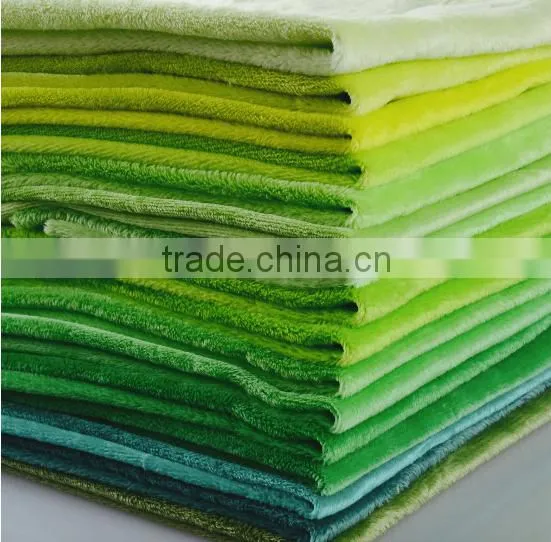 Fabric for Kid Toy /Super Soft High Quality Stock Fabric 100 Polyester Fleece Fabric Plain Green Fleece Velvet Quality Choice photo-3