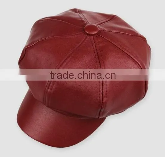 2016 Girls Multi-panel PU Baseball Cap,leather Cap photo-2