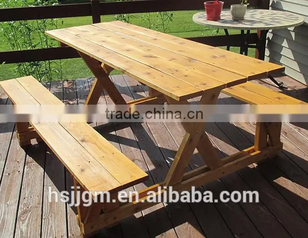 Outdoor Wooden Garden Treasures Patio Table photo-2