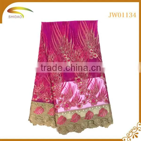 2016 Wholesale Beautiful Embroidered Italian African Lace Fabric for Party Dress and Cloth Supplier's Choice photo-4