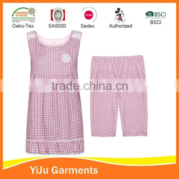 Fashion Girl Summer Homewear Cotton Summer Sleepwear Hot Day Sleepwear