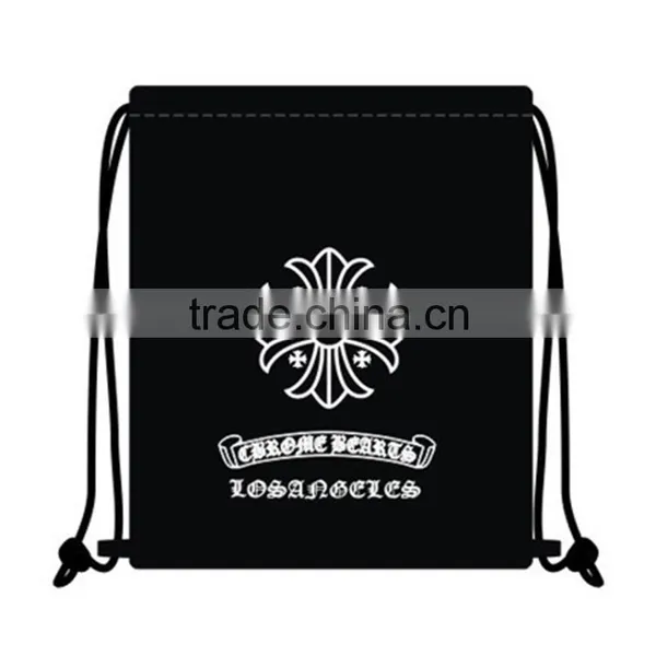 Customized Logo and Printing Natural Color Cotton Drawstring Backpack Bag photo-3