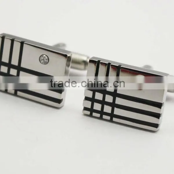 High Quality Rectangle Shape Crystal Cufflinks for Man photo-2