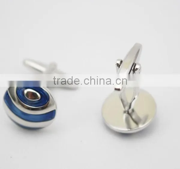 Trendy Christmas Gift Cufflink Set Mens Round Blue Cuff Buttons photo-4