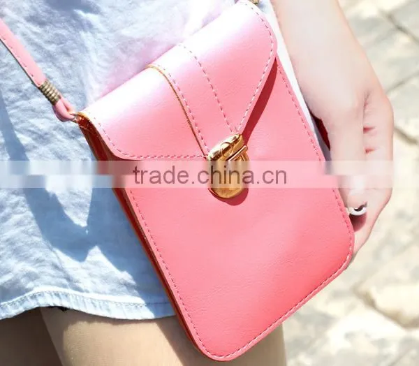 Leather Small Ladies Bag With Chain Shoulder Strap Crossbody Mini Wallet Bag