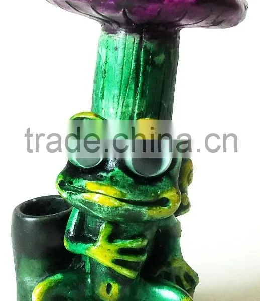 Resin Peruvian Smoking Pipe - Frog & Mushroom photo-6