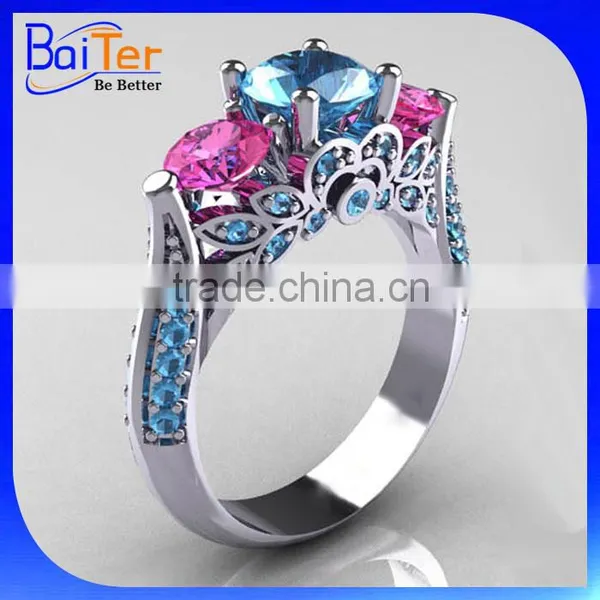 Custom 925 Sterling Silver Opal Gemstone Ring Wholesale photo-2